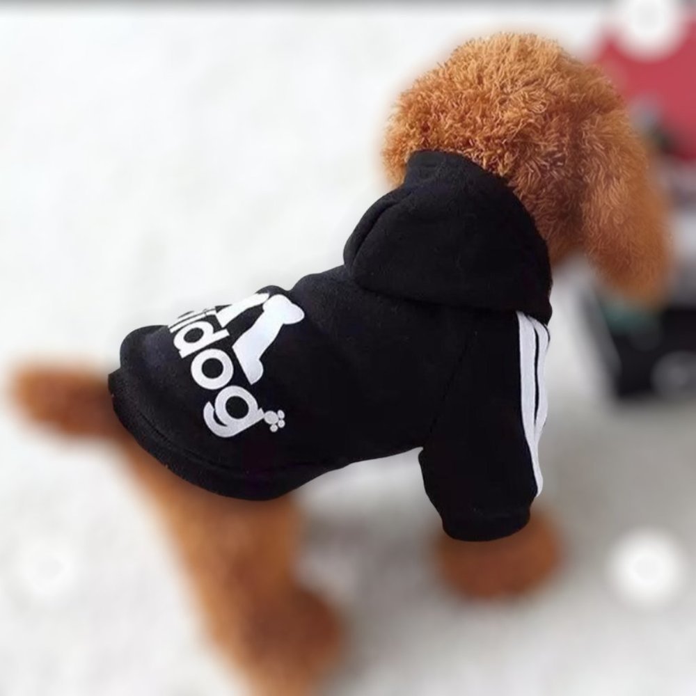 Adidog Black Logo Fleece Hoodie